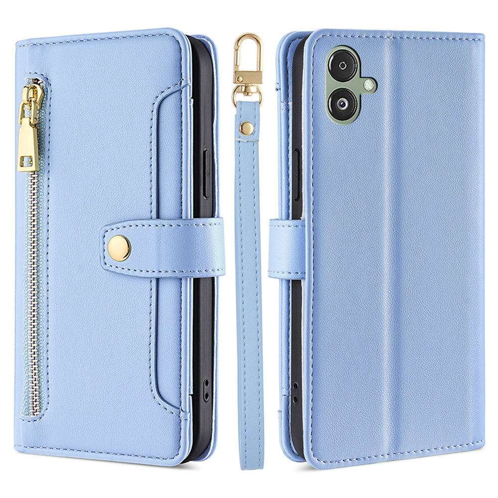 For Samsung Galaxy F14 5G Zipper Pocket Phone Case Anti-Drop PU Leather Wallet Phone Shell with 2 Straps For Samsung Galaxy F14 5G Zipper Pocket Phone Case Anti-Drop PU Leather Wallet Phone Shell with 2 Straps